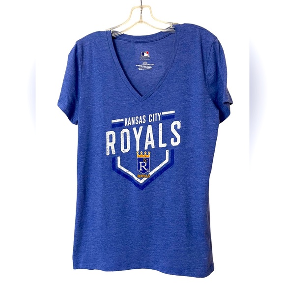 MLB Kansas City Royals Women's Size L V-Neck Short Sleeve T-Shirt - Picture 3 of 8